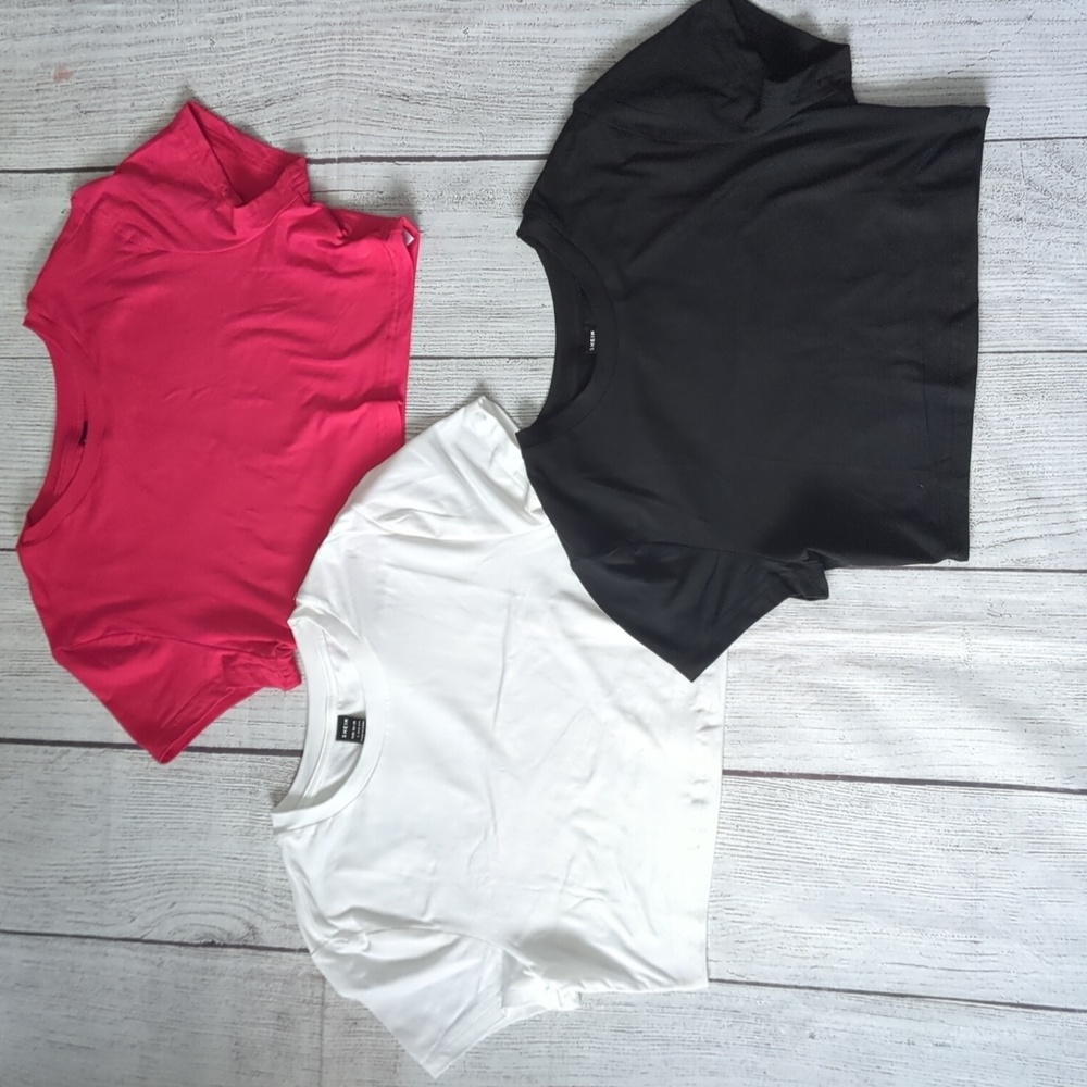 SHEIN Red, White, and Black Crop Tops